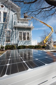 Solar panel awaiting installation.
